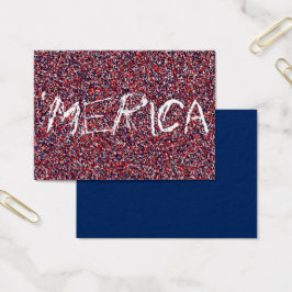 "Merica Team Cards - rött vitt blått Visitkort