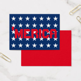 "Merica Team Cards - rött vitt blått Visitkort