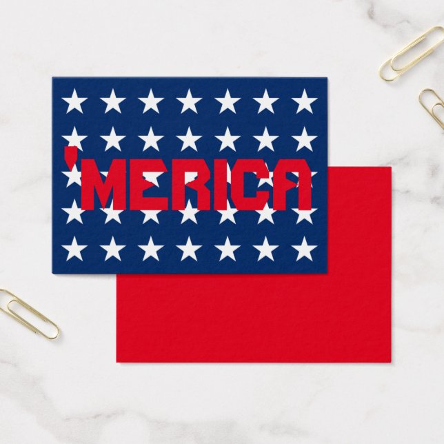 "Merica Team Cards - rött vitt blått Visitkort (Kontor)