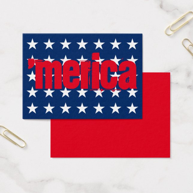 "Merica Team Cards - rött vitt blått Visitkort (Kontor)