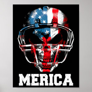 Merica Tröja Fotboll Usa Flagga 4 juli Stolthet Yo Poster