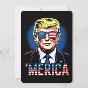 Merica Trump 4:e juli amerikanska Vintagen Retro Inbjudningar
