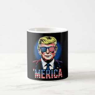 Merica Trump 4:e Juli USA Vintage Retro Kaffemugg
