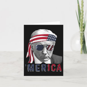 Merica Trump Glad 4:e Juli Trump Amerikansk Flagga Kort