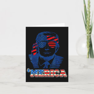 Merica Trump Glad 4:e Juli Trump Amerikansk Flagga Kort