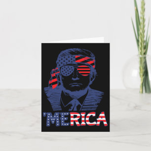 Merica Trump Glad 4:e Juli Trump Amerikansk Flagga Kort