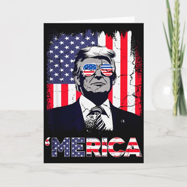 Merica Trump jultröja 4 juli Trump Ame Kort (Framsida)