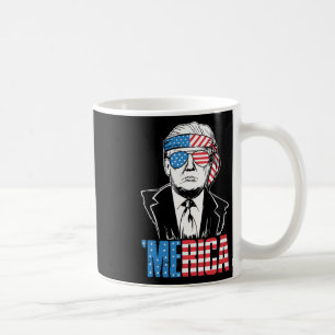 Merica Trump Lycklig 4:e juli Trump American Flagg Kaffemugg