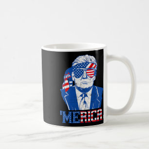 Merica Trump Lycklig 4:e juli Trump American Flagg Kaffemugg
