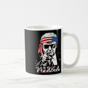 Merica Trump Lycklig 4:e juli Trump American Flagg Kaffemugg