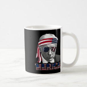 Merica Trump Lycklig 4:e juli Trump American Flagg Kaffemugg