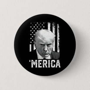 Merica Trump Lycklig 4:e juli Trump American Flagg Knapp