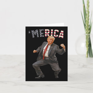 Merica Trump Lycklig 4:e juli Trump American Flagg Kort