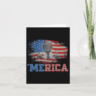 Merica Trump Lycklig 4:e juli Trump American Flagg Kort