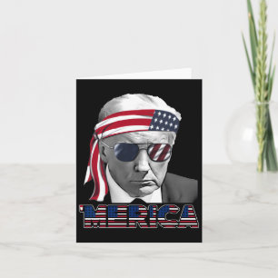 Merica Trump Lycklig 4:e juli Trump American Flagg Kort
