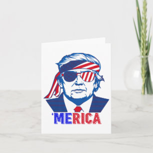 Merica Trump Lycklig 4:e juli Trump American Flagg Kort