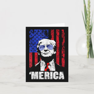 Merica Trump Lycklig 4:e juli Trump American Flagg Kort