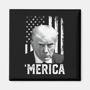 Merica Trump Lycklig 4:e juli Trump American Flagg Magnet