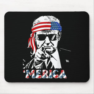 Merica Trump Lycklig 4:e juli Trump American Flagg Musmatta