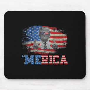 Merica Trump Lycklig 4:e juli Trump American Flagg Musmatta