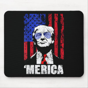Merica Trump Lycklig 4:e juli Trump American Flagg Musmatta