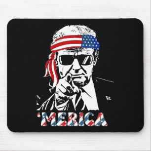 Merica Trump Lycklig 4:e juli Trump American Flagg Musmatta