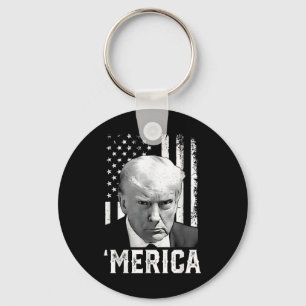 Merica Trump Lycklig 4:e juli Trump American Flagg Nyckelring