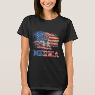 Merica Trump Lycklig 4:e juli Trump American Flagg T Shirt