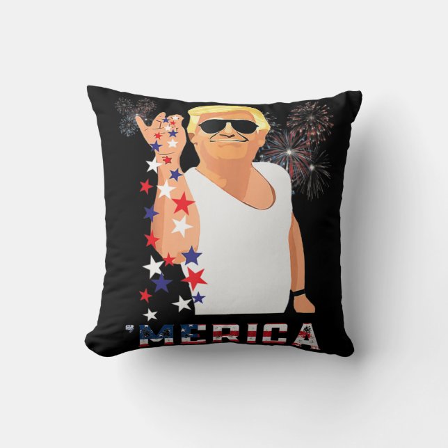 Merica Trump Outfits Don Drunk Donald Drunk 4:e av Kudde (Framsida)