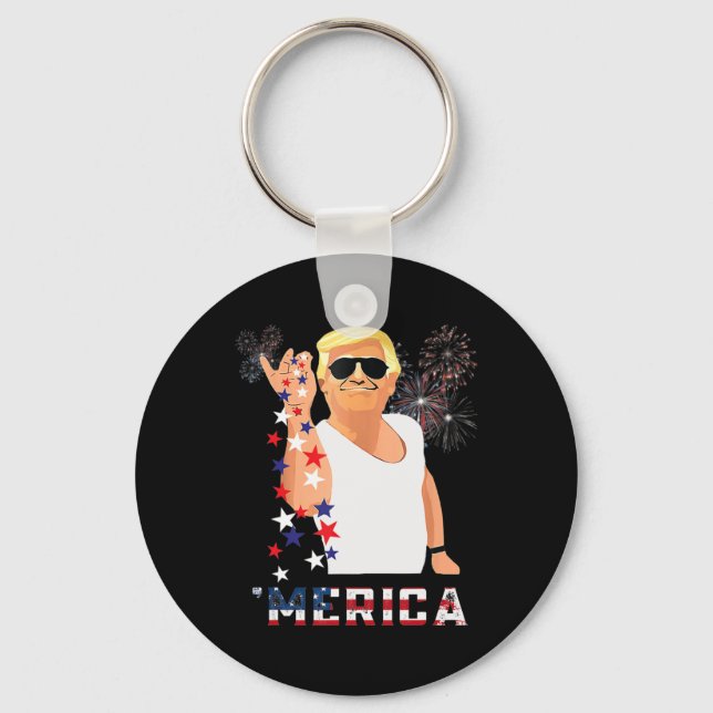 Merica Trump Outfits Don Drunk Donald Drunk 4:e av Nyckelring (Framsida)