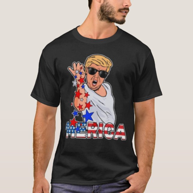 Merica Trump Salt Bae 4:e juli 2020 Presidenten T Shirt (Framsida)