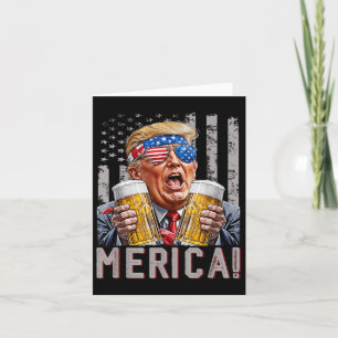 Merica Trump Sungles 4:e juli Funny Beer Drinki Kort