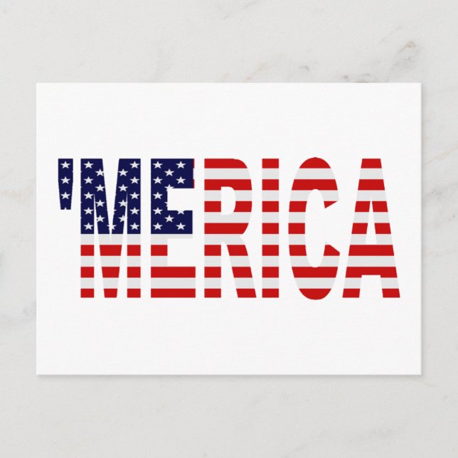 'MERICA US Flag vykort (Framsida)