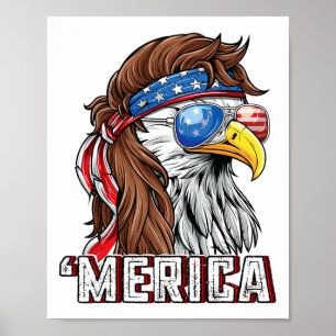 Merica Usa American Flagga Patriotic 4:e juli Byl Poster