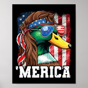 Merica Usa American Flagga Patriotic 4:e juli Duc Poster