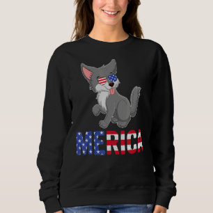 Merica USA flagga Alaska Malamute Hund Sunglass 4t T Shirt
