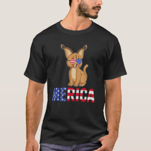 Merica USA flagga Bobcat Sunglasses Patriotic 4th T Shirt