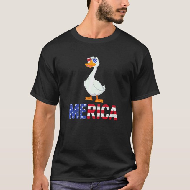 Merica USA flagga goose Sunglasses Patriotic 4th o T Shirt (Framsida)