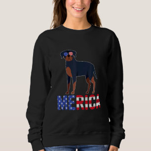 Merica USA flagga Rottweiler Hund Sunglass 4:e J. T Shirt