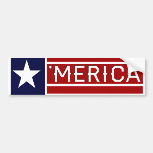 MERICA - USA flaggaShapeCustomizeable text Bildekal