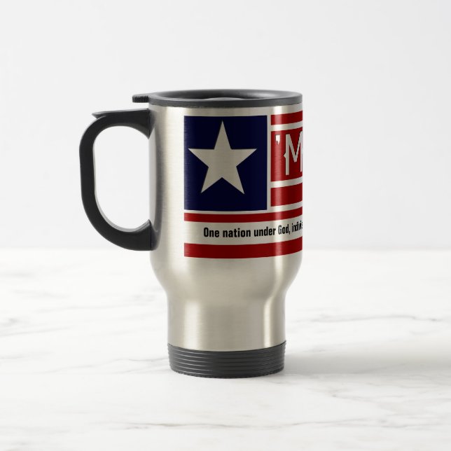 MERICA - USA flaggaShapeCustomizeable text Resemugg (Vänster)