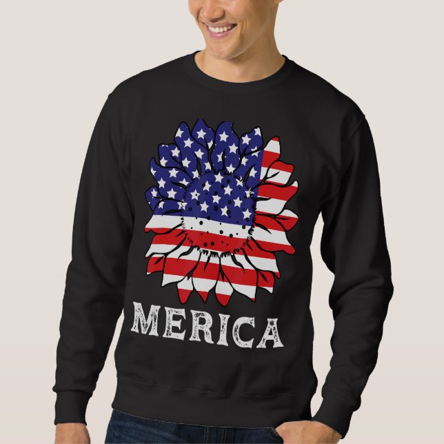 Merica Usa Lång Ärmad Tröja (Framsida)