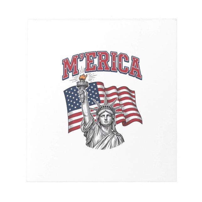 MERICA Vintage Liberty Patriotisk Anteckningsblock (Framsida)