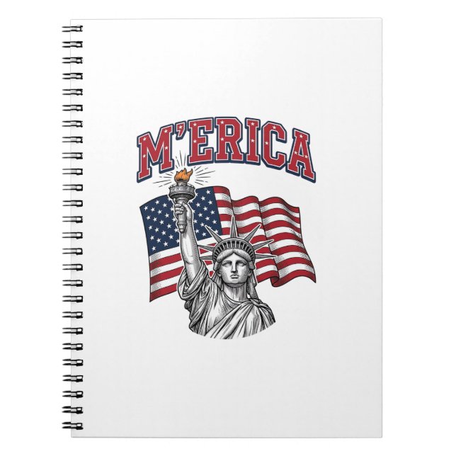MERICA Vintage Liberty Patriotisk Anteckningsbok (Framsidan)