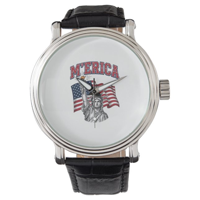 MERICA Vintage Liberty Patriotisk Armbandsur (Framsida)