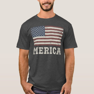 Merica Vintage Usa Flag gåva T Shirt