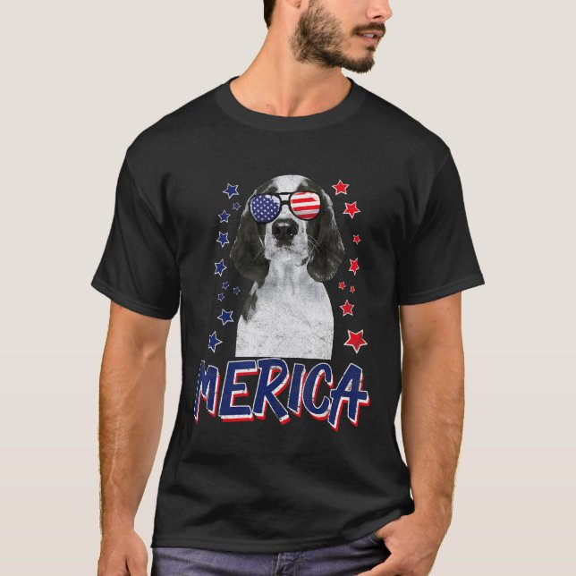 Merica Welsh Springer Spaniels Dog 4th Of July Usa T Shirt (Framsida)