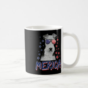 Merica Wire Fox Terrier Hund 4:e juli Usa Gift Kaffemugg
