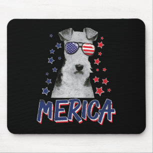 Merica Wire Fox Terrier Hund 4:e juli Usa Gift Musmatta