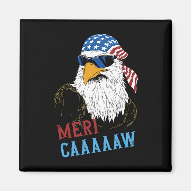 Mericaaaaaw Eagle Mullet 4 juli USA Magnet (Framsidan)